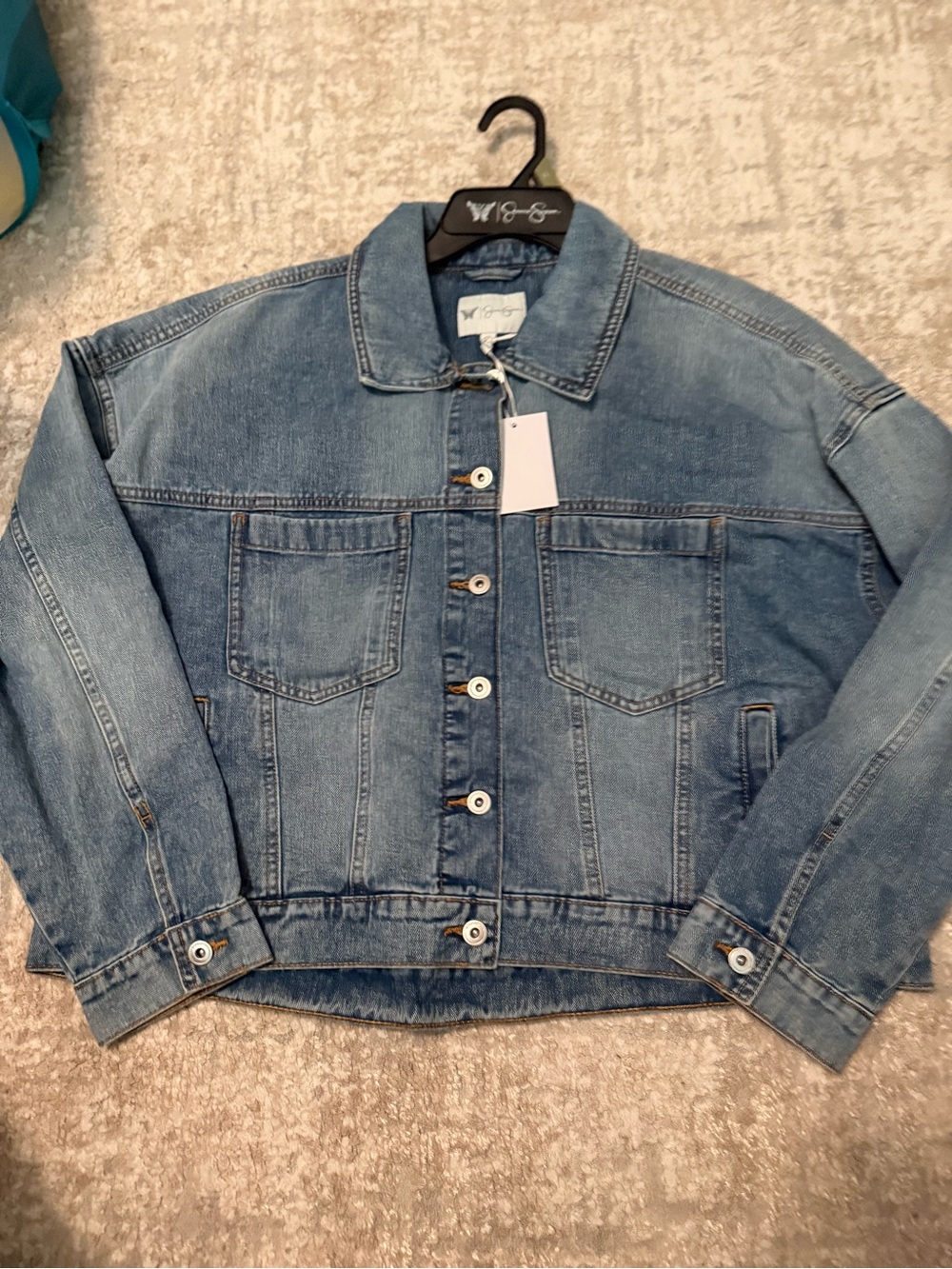 Jessica Simpson Light Blue Denim Jean Jacket size XL-NWT - Picture 5 of 5